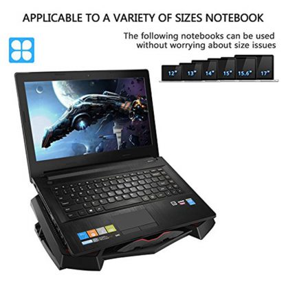 Laptop Cooler, Laptop Cooling Pad Chill Mat with 3 Quiet Fans USB Powered Adjustable Mounts Stand For Laptop PC 10''-16'' 2