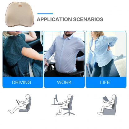 자동차 등쿠션 Orthopedic Lumbar Support Pillow Back Cushion Memory Foam Back Pain Relief Ergonomic Lumbar Pillow for Car Seat Home OfficeChair 4