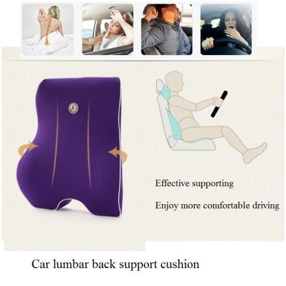 자동차 등쿠션 목쿠션 차량용 2pcs Car Auto Seat Supports Back Cushion And Headrest Neck Pillow Memory Foam Lumbar Back Support Driver Spine Pain Pillow Black 3