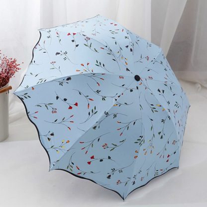 Chic Floral ANTI-UV Foldable Umbrellas Sun Compact Women Female Ladies Lady Windproof Rain Lovely Flower Candy Colorful Umbrella 1