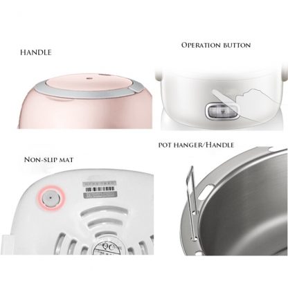 DMWD 2 Layer 1.3L Mini Rice Cooker 220V Office Portable Electric Lunch Box Food Heater Keep Fresh For 1-2 People 4