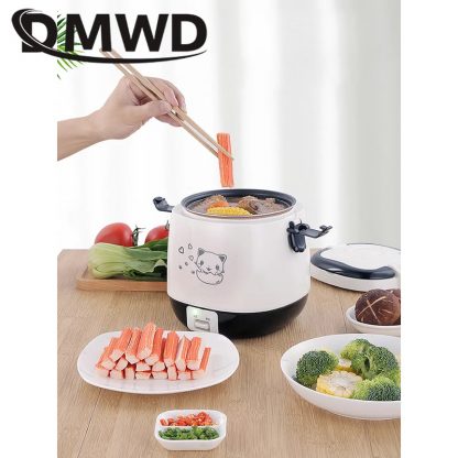 휴대용 미니 밥솥DMWD 1.5L MINI Electric Rice Cooker Portable Cooking Steamer Multifunction Food Container Soup Pot Heating Lunch Box 1-3 people 1