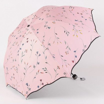 Chic Floral ANTI-UV Foldable Umbrellas Sun Compact Women Female Ladies Lady Windproof Rain Lovely Flower Candy Colorful Umbrella 2