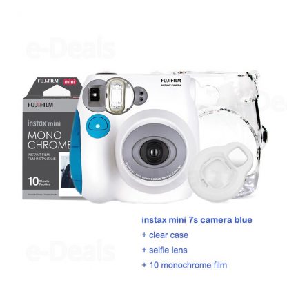100% Authentic Fujifilm Instax Mini 7s Instant Photo Camera Set with 10 Sheets Fuji Instax Mini White Film & Rabbit Selfie Lens 3