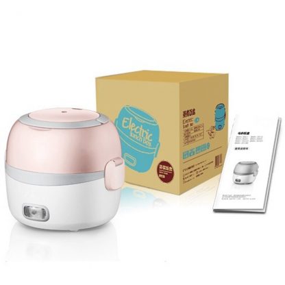 DMWD 2 Layer 1.3L Mini Rice Cooker 220V Office Portable Electric Lunch Box Food Heater Keep Fresh For 1-2 People 5