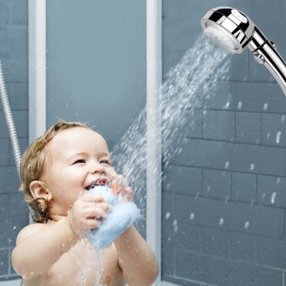 ABS Plastic Water Saving Shower heads Filter SPA Round 3 adjustable shower modes High Pressure Bathroom Handheld Showerhead 4