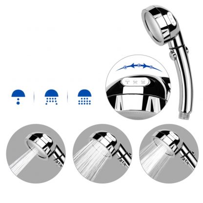 ABS Plastic Water Saving Shower heads Filter SPA Round 3 adjustable shower modes High Pressure Bathroom Handheld Showerhead 1