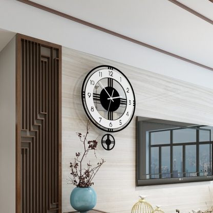 모던 클래식 거실 벽시계 Swingable Silent Large Wall Clock Modern Design Battery Operated Quartz Hanging Clocks Home Decor Kitchen Watch Free Shipping 2