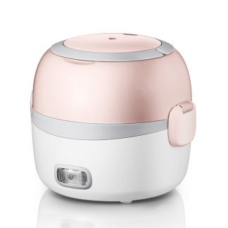 DMWD 2 Layer 1.3L Mini Rice Cooker 220V Office Portable Electric Lunch Box Food Heater Keep Fresh For 1-2 People