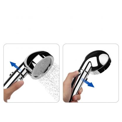 ABS Plastic Water Saving Shower heads Filter SPA Round 3 adjustable shower modes High Pressure Bathroom Handheld Showerhead 2