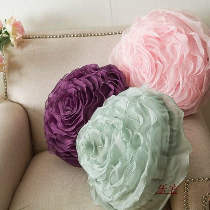장미모양 홈데코 쿠션Elegant 3D Yarn Rose Cushion Romantic Flower Sofa pillow bed Flower Pillow Wedding Decor Rose Cushion Valentine's Day Lover Gift 1