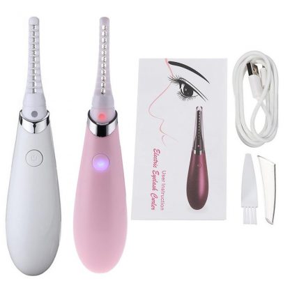 New Mini USB Rechargeable Electric Heated Eyelash Long-Lasting Electric Ironing Eyelash Curler Device For Beauty Gift