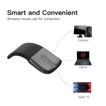 2.4 GHz Flexible Design Fordable Wireless Optical Mouse ARC Touch folding Mice With USB Receiver For Microsoft PC Laptop 3
