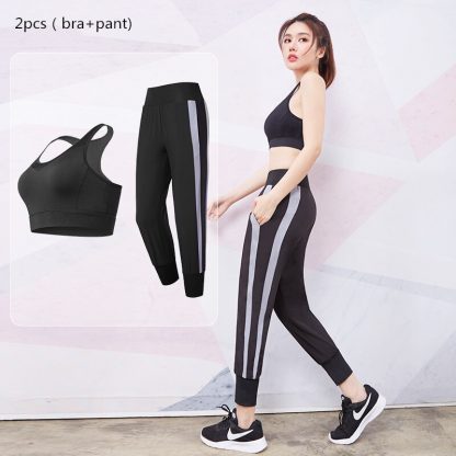 2019 New Gym Sports Suits Women's Stretchy Yoga Set Legging+Bra+Shirts Running Sportswear Joggers Fitness Training Clothing 4