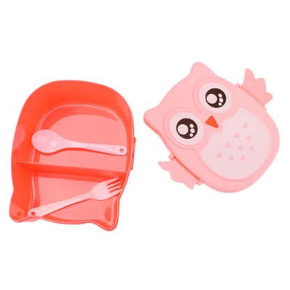 Cute Cartoon Owl Lunch Box Food Container Storage Box Portable Kids Student Lunch Box Bento Box Container With Compartments Case 5