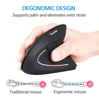 EasySMX Wireless Mouse G814 Vertical Mouse Ergonomic Optical 800 1200 1600 2400 DPI 6 Buttons Mause for Windows MAC OS 3