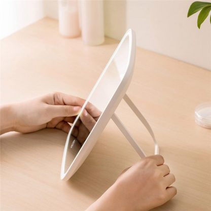 Portable Makeup Mirror LED Natural Light USB Refill Angle Adjustable Touch Control Brightness Dimmable Lights Women 2