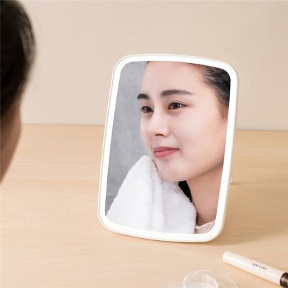 Portable Makeup Mirror LED Natural Light USB Refill Angle Adjustable Touch Control Brightness Dimmable Lights Women 1