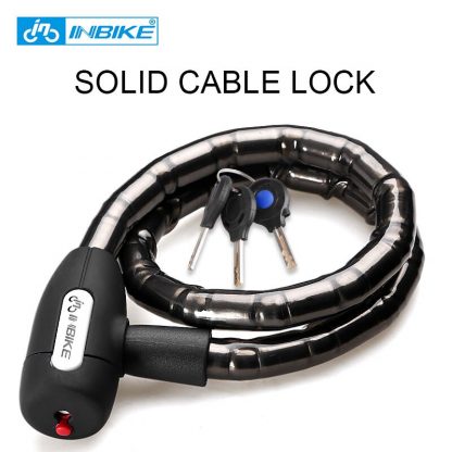 INBIKE Bicycle Lock Anti-theft Cable Lock 0.85m Waterproof Cycling Motorcycle Cycle MTB Bike Security Lock with Illuminated Key 1