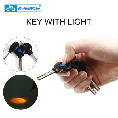 INBIKE Bicycle Lock Anti-theft Cable Lock 0.85m Waterproof Cycling Motorcycle Cycle MTB Bike Security Lock with Illuminated Key 3